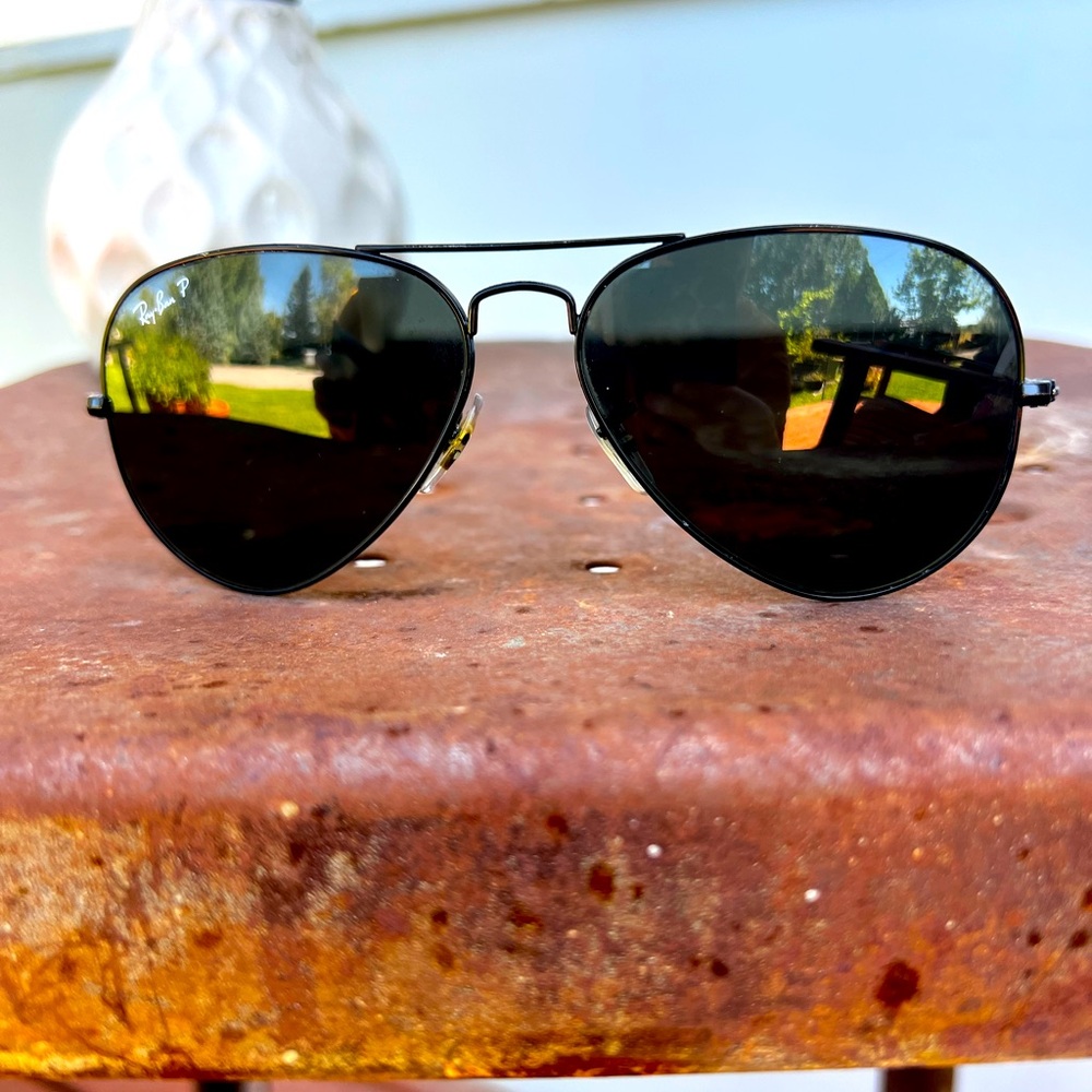Ray-Ban Black Aviator Sunglasses 58mm